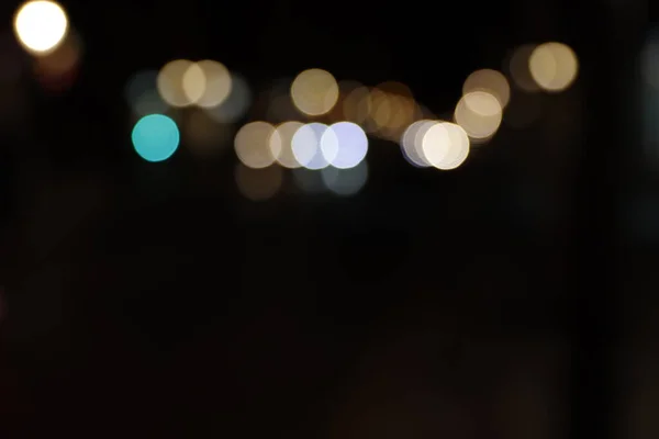 Luzes Cidade Com Efeito Bokeh — Fotografia de Stock