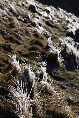 Bir kış sabahı Bask Ülkesi 'nde dağlar