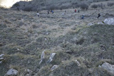Bir kış sabahı Bask Ülkesi 'nde dağlar