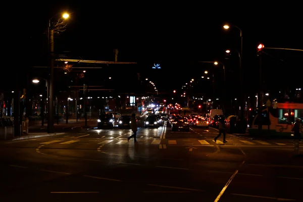 Trafik Staden Natten — Stockfoto