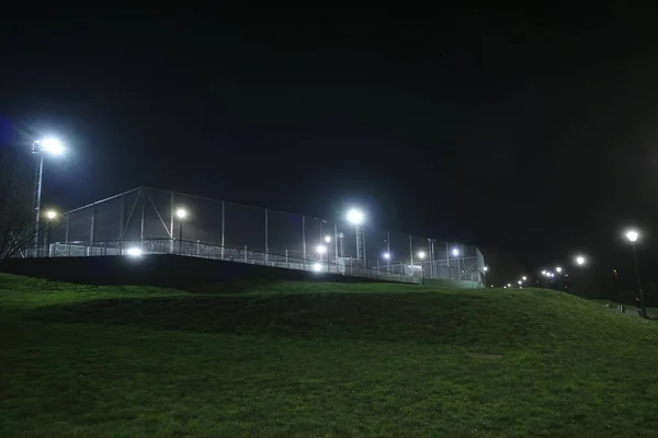 Parque Urbano Uma Noite Inverno — Fotografia de Stock