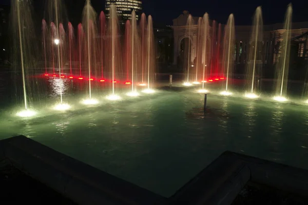 Colorful Artistic Fountain Night — Stock Photo, Image