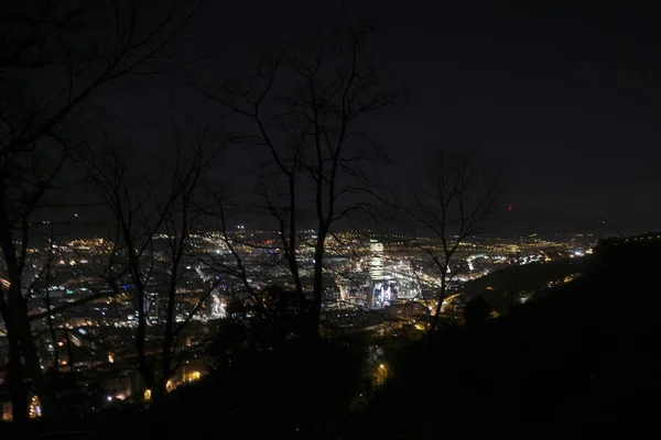 Vista Bilbao Noite — Fotografia de Stock