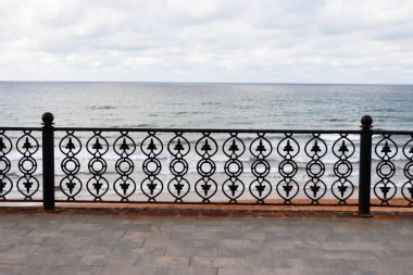 İspanya 'nın Zarautz plajı manzarası