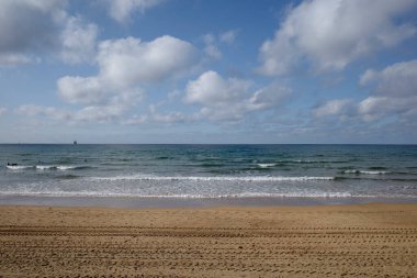 İspanya 'nın Zarautz plajı manzarası