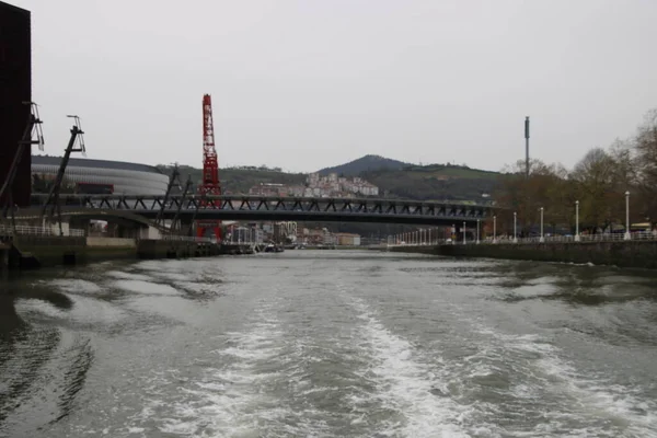 Widok Ujście Rzeki Bilbao — Zdjęcie stockowe