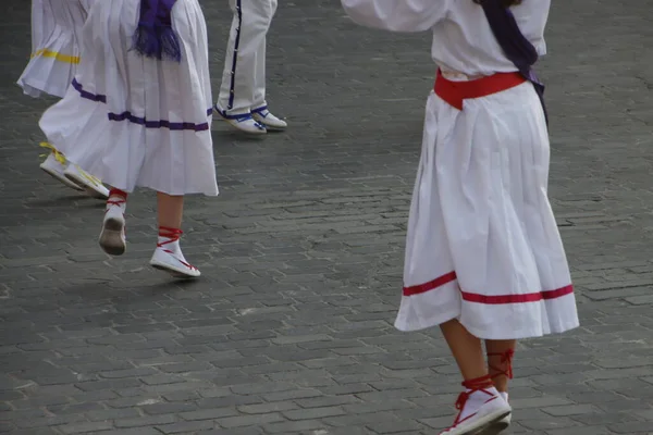 Баскский Танец Улице — стоковое фото