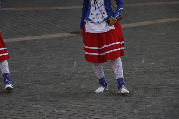 Baskijscy Tancerze Ludowi Ulicy — Zdjęcie stockowe