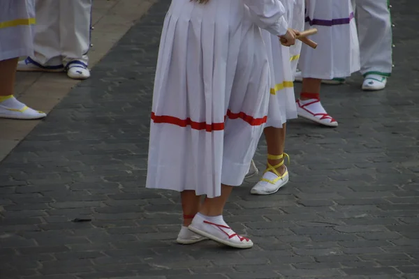 Basque Folk Street Dance Festival — 图库照片