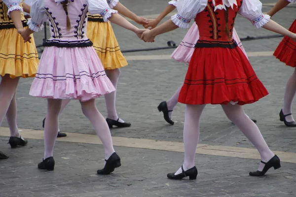 Slovakiska Folkdans Utställning Gatan — Stockfoto