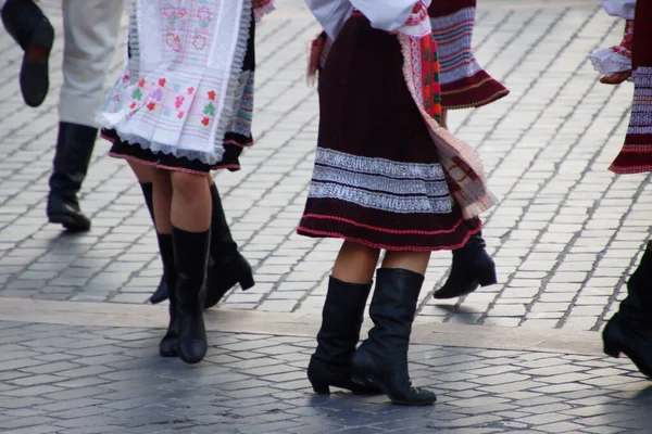 Σλοβακική Έκθεση Λαϊκού Χορού Στο Δρόμο — Φωτογραφία Αρχείου