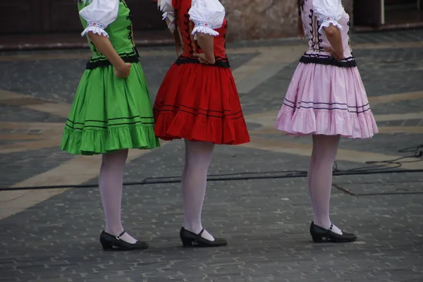 Exhibición Danza Folclórica Eslovaca Calle — Foto de Stock