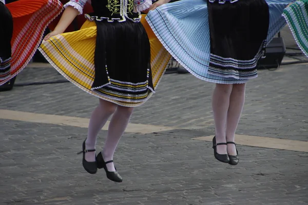 Exhibición Danza Folclórica Eslovaca Calle — Foto de Stock