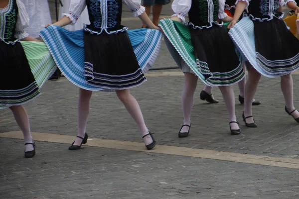 Słowacka Wystawa Tańca Ludowego Ulicy — Zdjęcie stockowe