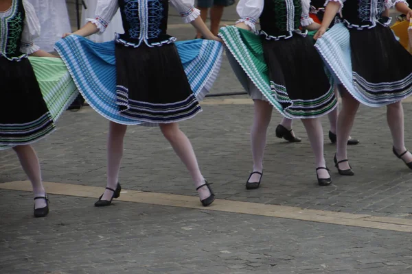 Slovakiska Folkdans Utställning Gatan — Stockfoto