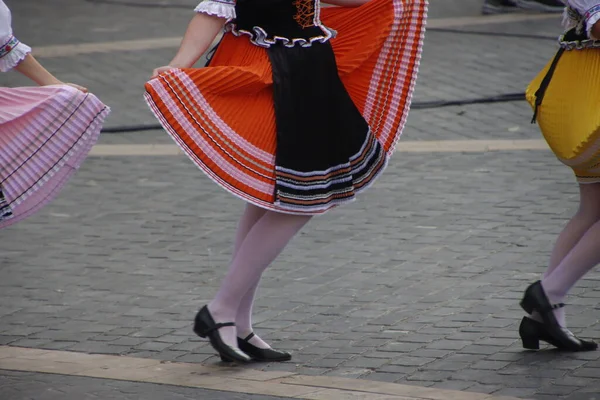 Slovakiska Folkdans Utställning Gatan — Stockfoto