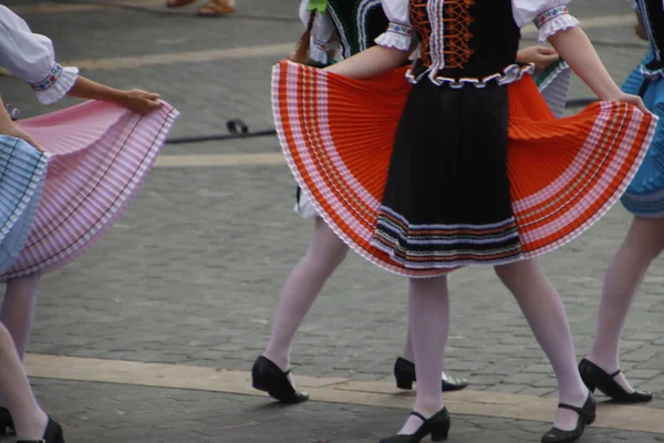 Exhibición Danza Folclórica Eslovaca Calle — Foto de Stock