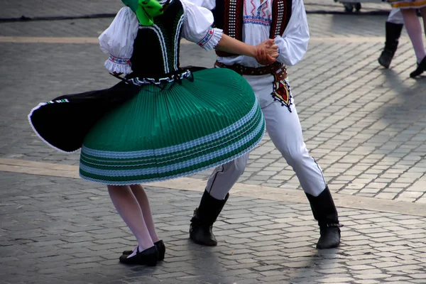Exposition Danse Folklorique Slovaque Dans Rue — Photo