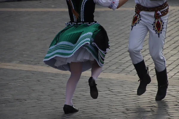 Slovakiska Folkdans Utställning Gatan — Stockfoto