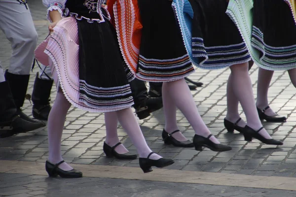 Slovakiska Folkdans Utställning Gatan — Stockfoto