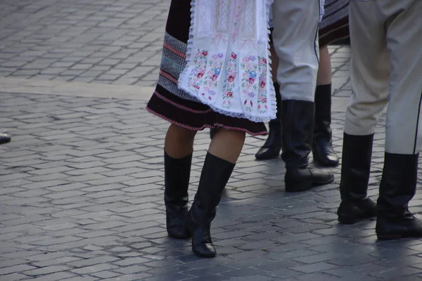 Народный Танец Словакии Улице — стоковое фото