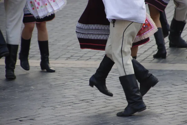 Народный Танец Словакии Улице — стоковое фото