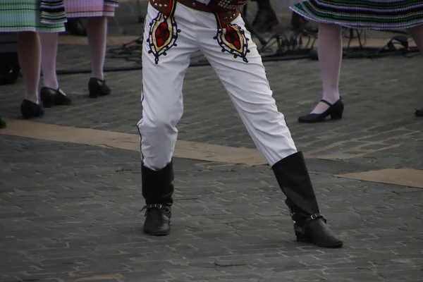 Словацкий Народный Танцор Время Спектакля — стоковое фото