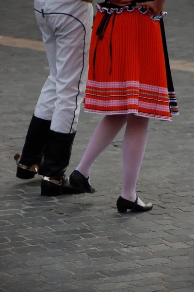 Dança Folclórica Eslovaca Durante Uma Performance — Fotografia de Stock