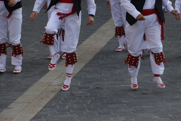 Βασκικός Λαϊκός Χορός Φεστιβάλ Δρόμου — Φωτογραφία Αρχείου