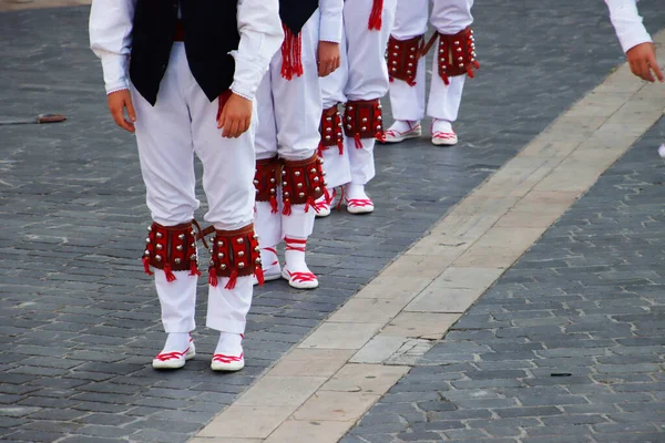 Baskijski Taniec Ludowy Festiwalu Ulicznym — Zdjęcie stockowe