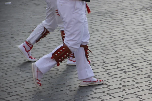 Baskischer Volkstanz Auf Einem Straßenfest — Stockfoto