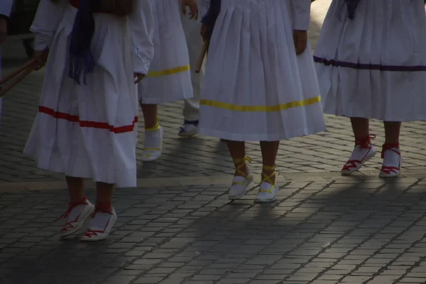 Danse Folklorique Basque Dans Festival Rue — Photo