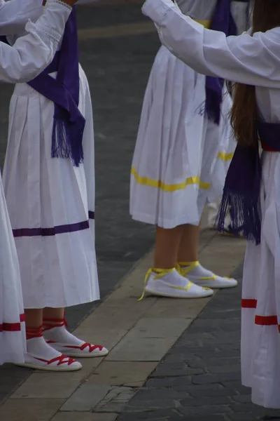 Basque Folk Dance Street Festival — Stock Photo, Image