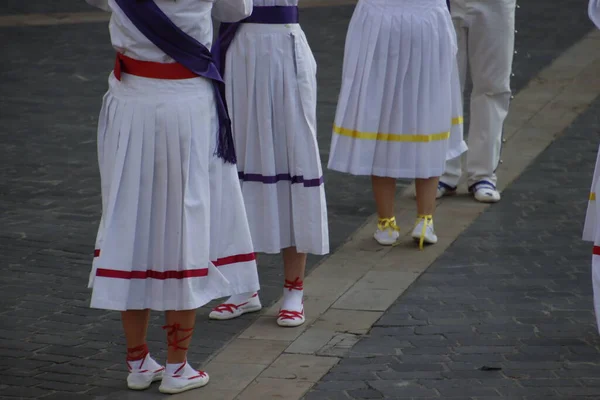 Ballo Popolare Basco Festival Strada — Foto Stock