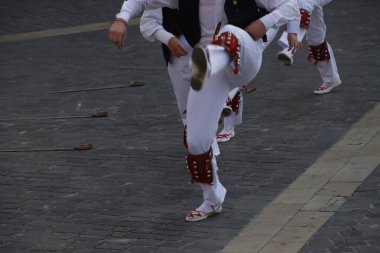Basque folk dance in the street