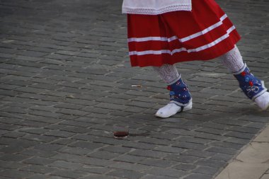 Basque folk dance in the street