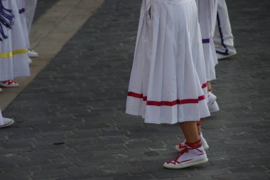 Basque folk dance in the street