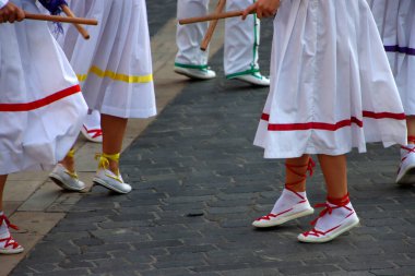 Basque folk dance in the street