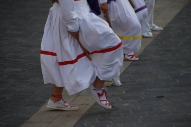 Basque folk dance in the street