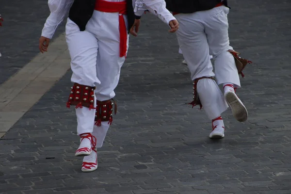Баскський Народний Танець Вулиці — стокове фото