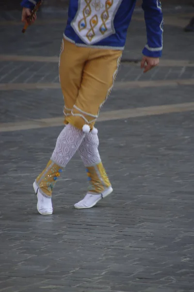 Basque Folk Dance Street — Stok Foto