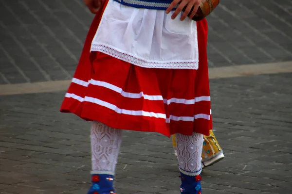 Баскский Народный Танец Улице — стоковое фото