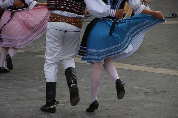 Exposição Dança Folclórica Eslovaca Rua — Fotografia de Stock