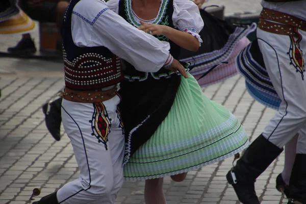 Словацька Народна Виставка Танцю Вулиці — стокове фото