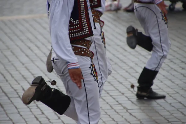 Exposition Danse Folklorique Slovaque Dans Rue — Photo
