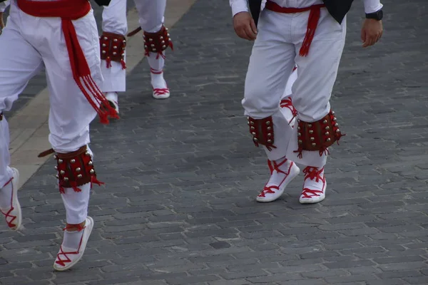 Баскський Народний Танець Відкритому Повітрі — стокове фото