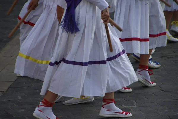 Баскський Народний Танець Відкритому Повітрі — стокове фото