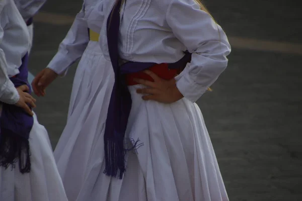 Ballerini Popolari Baschi Durante Loro Esibizione — Foto Stock