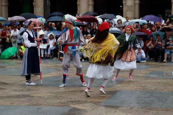 Danza Folclórica Vasca Festival Callejero — Foto de Stock