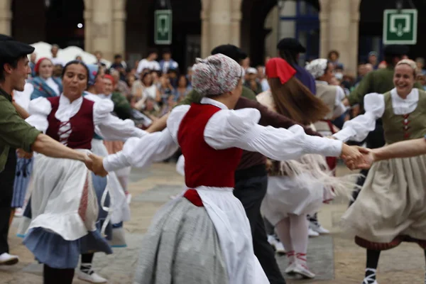 Danse Folklorique Basque Dans Festival Rue — Photo